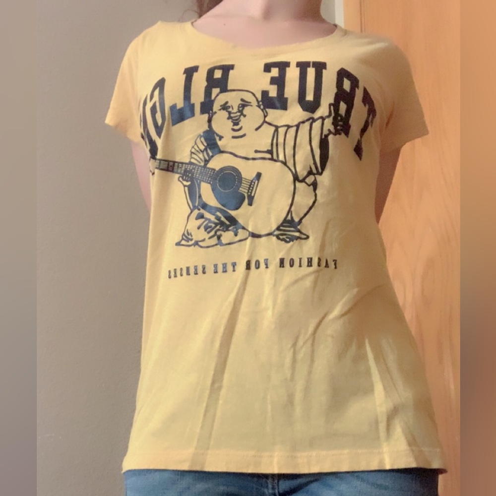 True Religion World Tour Yellow Tee Shirt